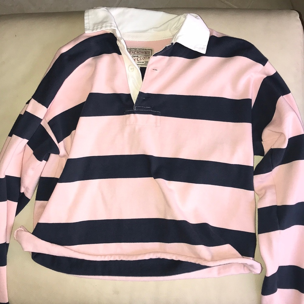 ABERCROMBIE striped cropped long sleeve